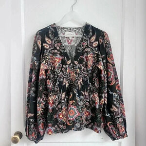 Cara Cara Emmery Boho Floral Poplin Top Size S LIKE NEW